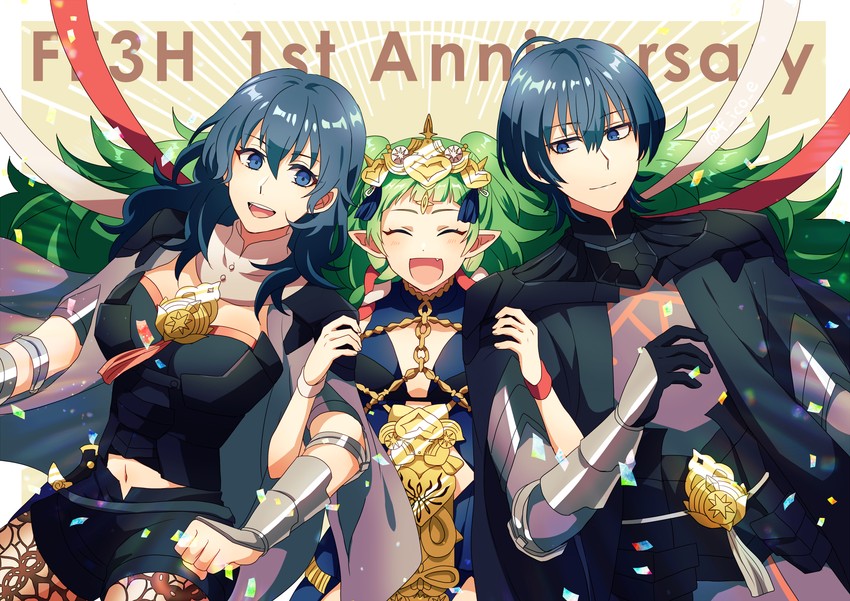female byleth, male byleth, and sothis (fire emblem and 1 more) drawn by f_ico_e