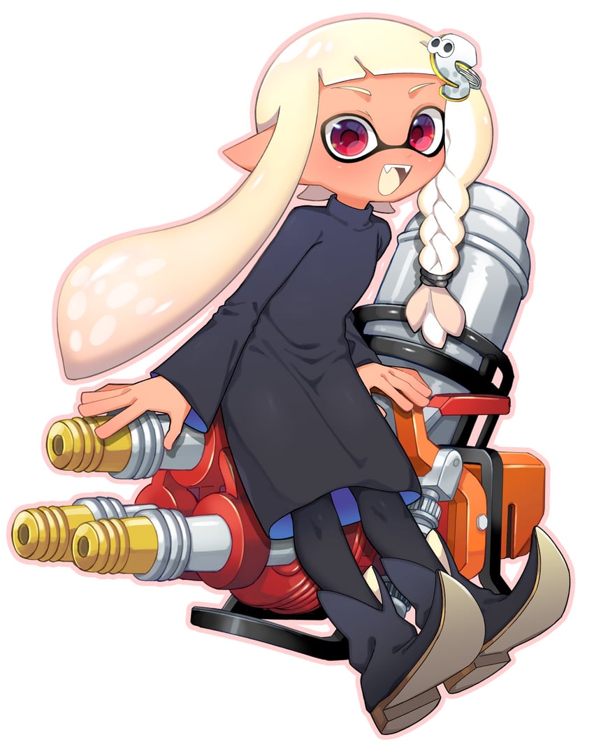 inkling player character and inkling girl (splatoon) drawn by minamidena