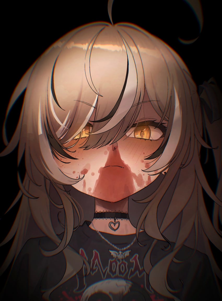nanashi mumei, nightmare, and andrew wk (hololive and 2 more) drawn by zedd_(zedgawr)