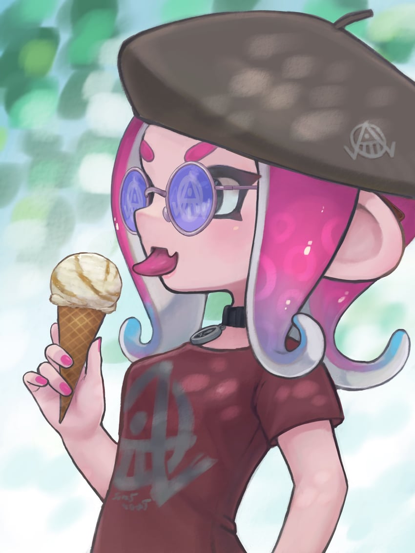 octoling player character and octoling girl (splatoon) drawn by oekakirisuke