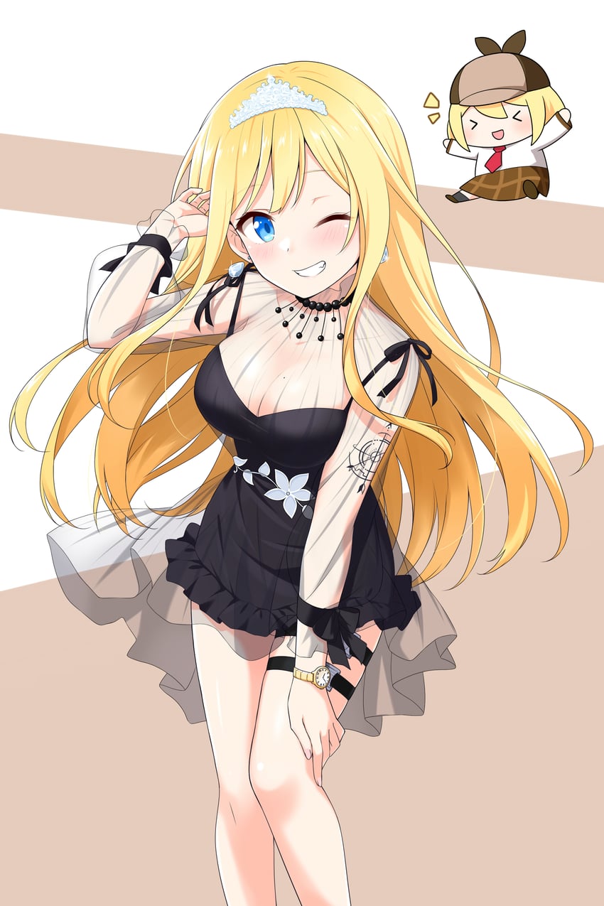 watson amelia and smol ame (hololive and 1 more) drawn by felutiahime