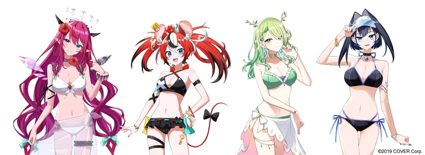 ouro kronii, hakos baelz, ceres fauna, irys, and mr. squeaks (hololive and 1 more) drawn by aneco_(westsea1227)
