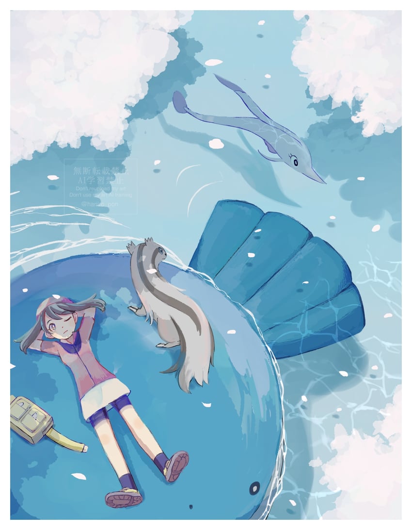 may, wailmer, gorebyss, and linoone (pokemon and 1 more) drawn by popcorn_91