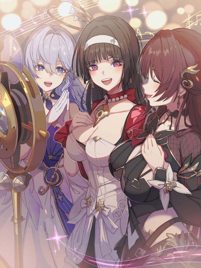 robin, astra yao, and eden (honkai and 4 more) drawn by yumegiwa_(skgl_thx)