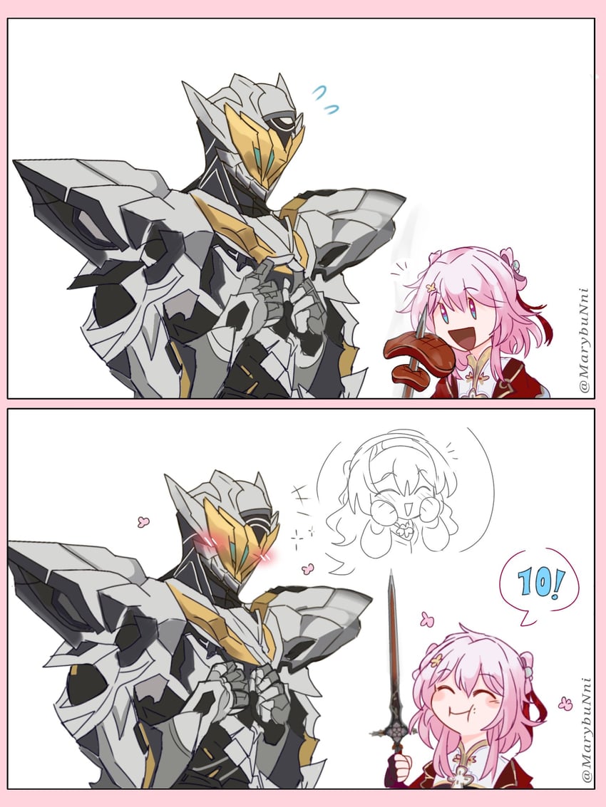 firefly, march 7th, and sam (honkai and 1 more) drawn by mmiklshaek