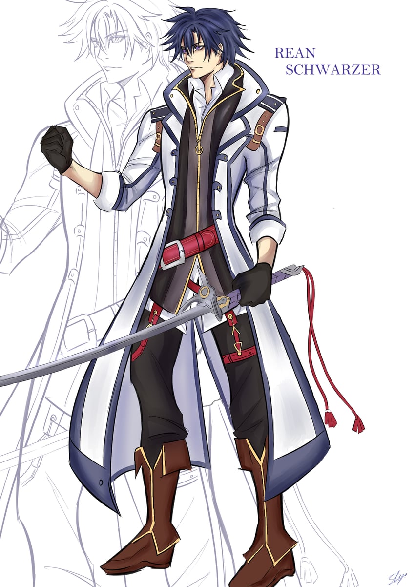 rean schwarzer (eiyuu densetsu and 2 more) drawn by seralalaaa
