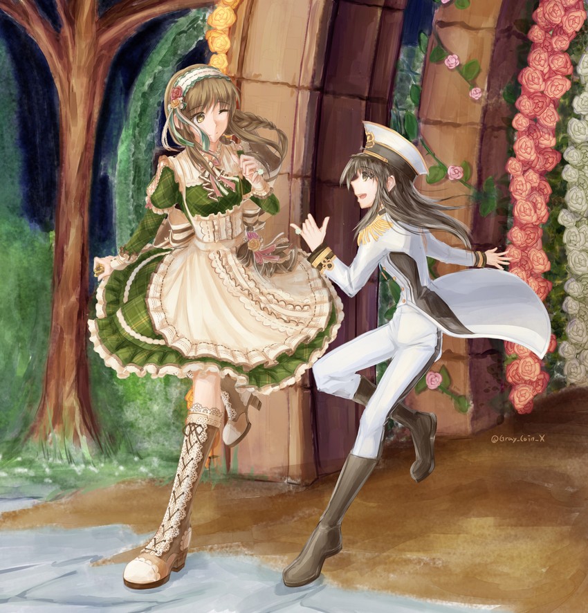 tachibana arisu and takamori aiko (idolmaster and 2 more) drawn by gray_coin