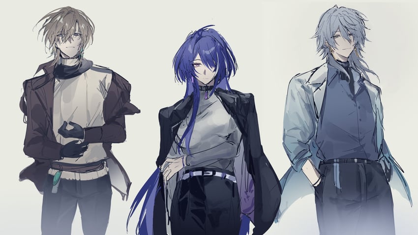 acheron, aventurine, and sunday (honkai and 1 more) drawn by vorranutklin01