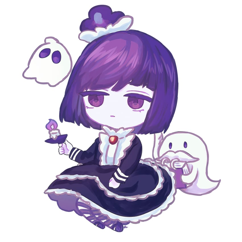 blackberry cookie and ghost butler (cookie run and 1 more) drawn by lys_ouo