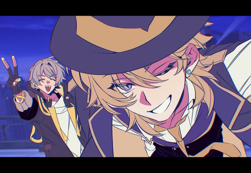 trailblazer, caelus, and aventurine (honkai and 1 more) drawn by rongyuan_gulu