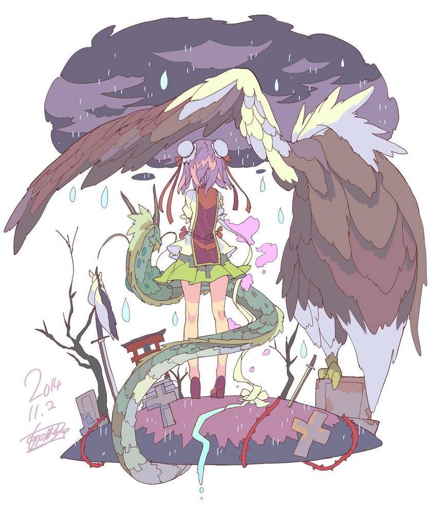 ibaraki kasen, koutei, kume, and mukou (touhou) drawn by morino_hon