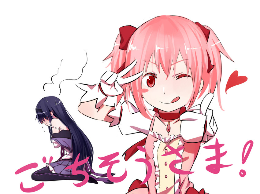 akemi homura and kaname madoka (mahou shoujo madoka magica) drawn by azmodan