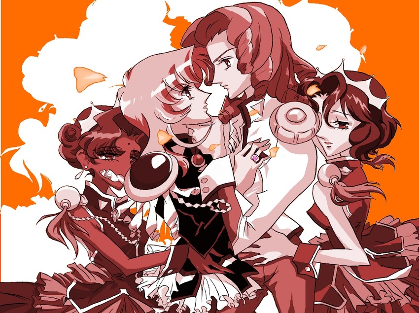 tenjou utena, himemiya anthy, arisugawa juri, and takatsuki shiori (shoujo kakumei utena) drawn by allus
