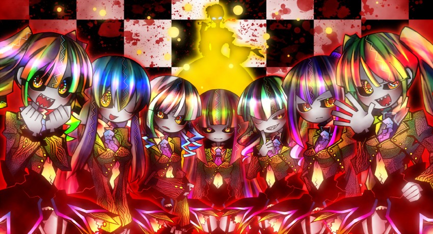 beatrice, mammon, lucifer, asmodeus, beelzebub, and 3 more (umineko no naku koro ni) drawn by senmu_(0107)