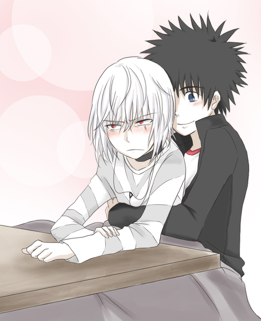 kamijou touma and accelerator (toaru majutsu no index) drawn by nakakon