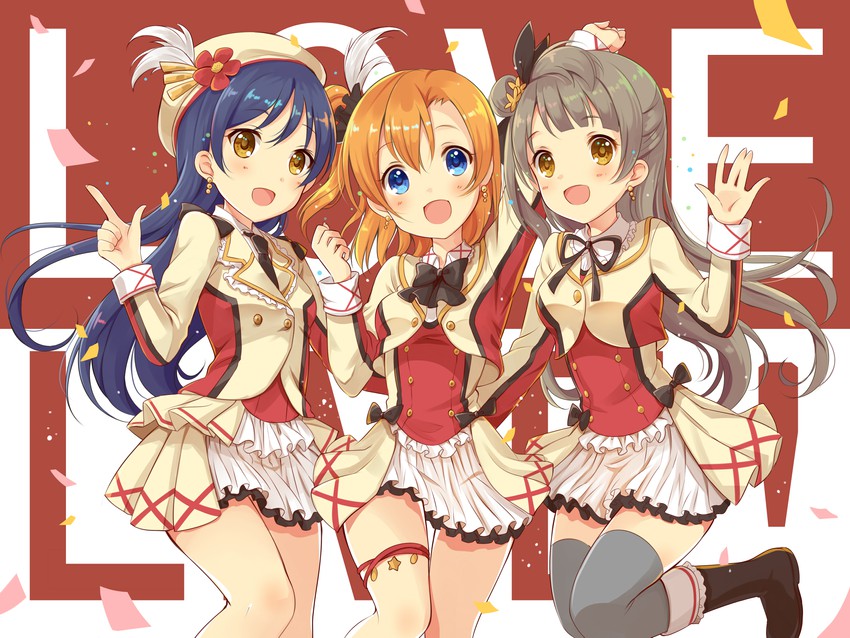 sonoda umi, minami kotori, and kosaka honoka (love live! and 1 more) drawn by emyuu_(5renjar)