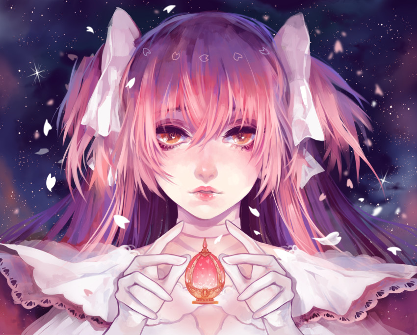 kaname madoka and ultimate madoka (mahou shoujo madoka magica) drawn by fuwaffy