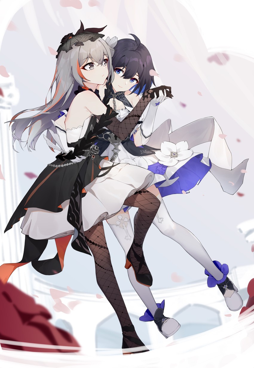 bronya zaychik and seele vollerei (honkai and 1 more) drawn by shu_kunkuokuozi