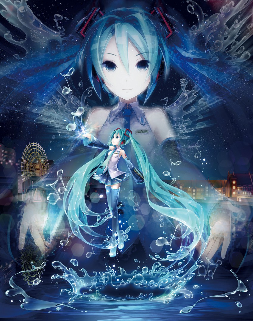 hatsune miku (vocaloid and 1 more) drawn by ixima