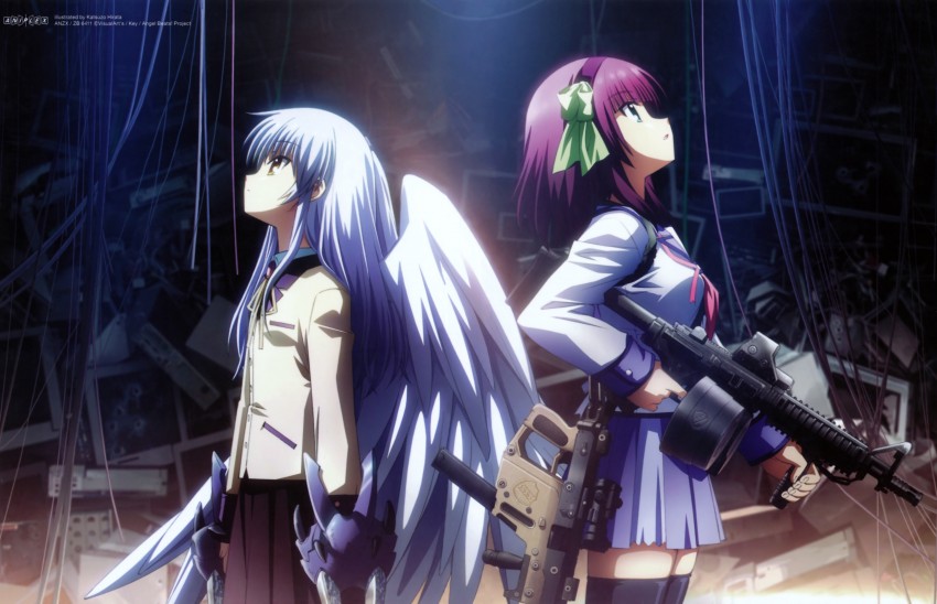 tachibana kanade and nakamura yuri (angel beats!) drawn by hirata_katsuzou