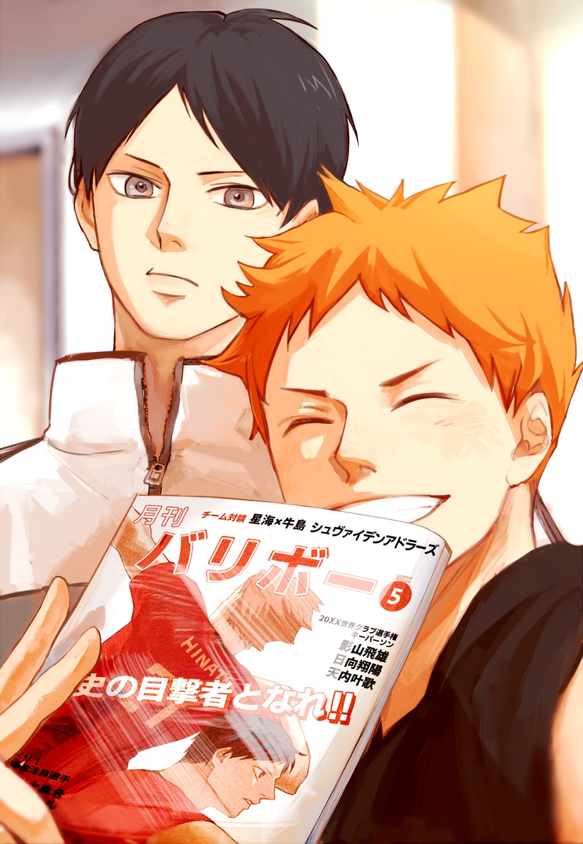 hinata shouyou and kageyama tobio (haikyuu!!) drawn by mya_m
