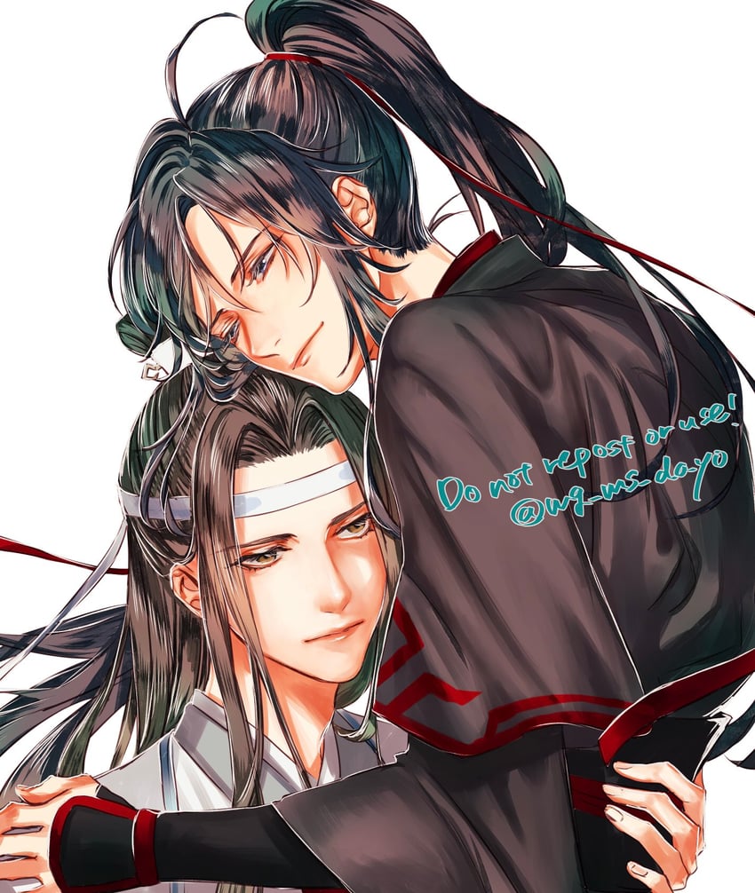 wei wuxian and lan wangji (modao zushi) drawn by mg_ms_dayo