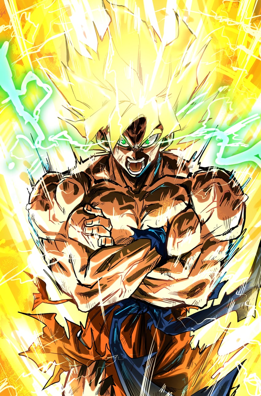 son goku (dragon ball and 2 more) drawn by stynl_f
