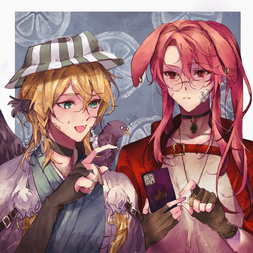 technoblade, ph1lza, and ph1lza's chat (minecraft youtube) drawn by keitsuki_akiho