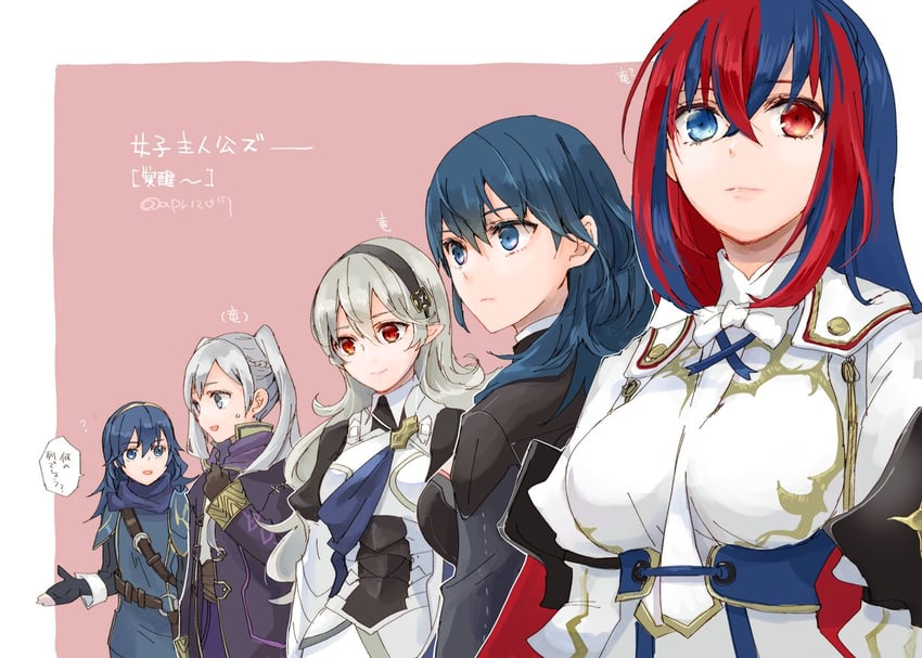 female byleth, lucina, female corrin, female robin, and female alear (fire emblem and 4 more) drawn by robaco