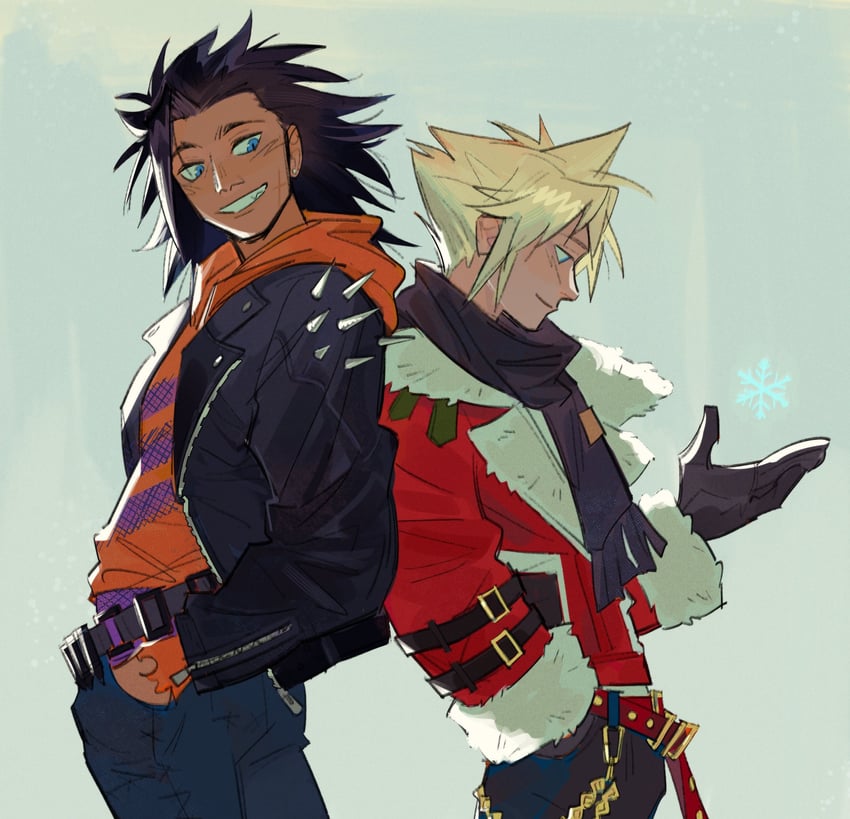 cloud strife and zack fair (final fantasy and 2 more) drawn by unlckdrat