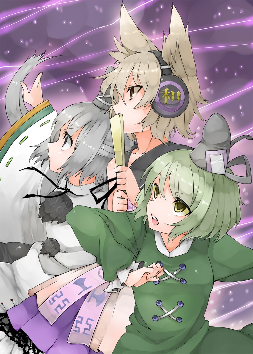toyosatomimi no miko, mononobe no futo, and soga no tojiko (touhou) drawn by akagashi_hagane