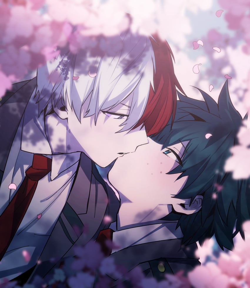 midoriya izuku and todoroki shoto (boku no hero academia) drawn by makuro