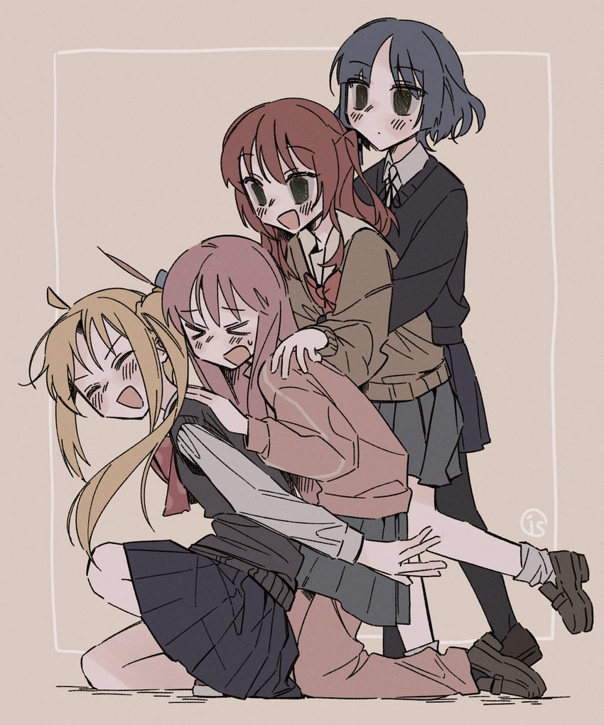 gotoh hitori, kita ikuyo, ijichi nijika, and yamada ryo (bocchi the rock!) drawn by kimiso0129
