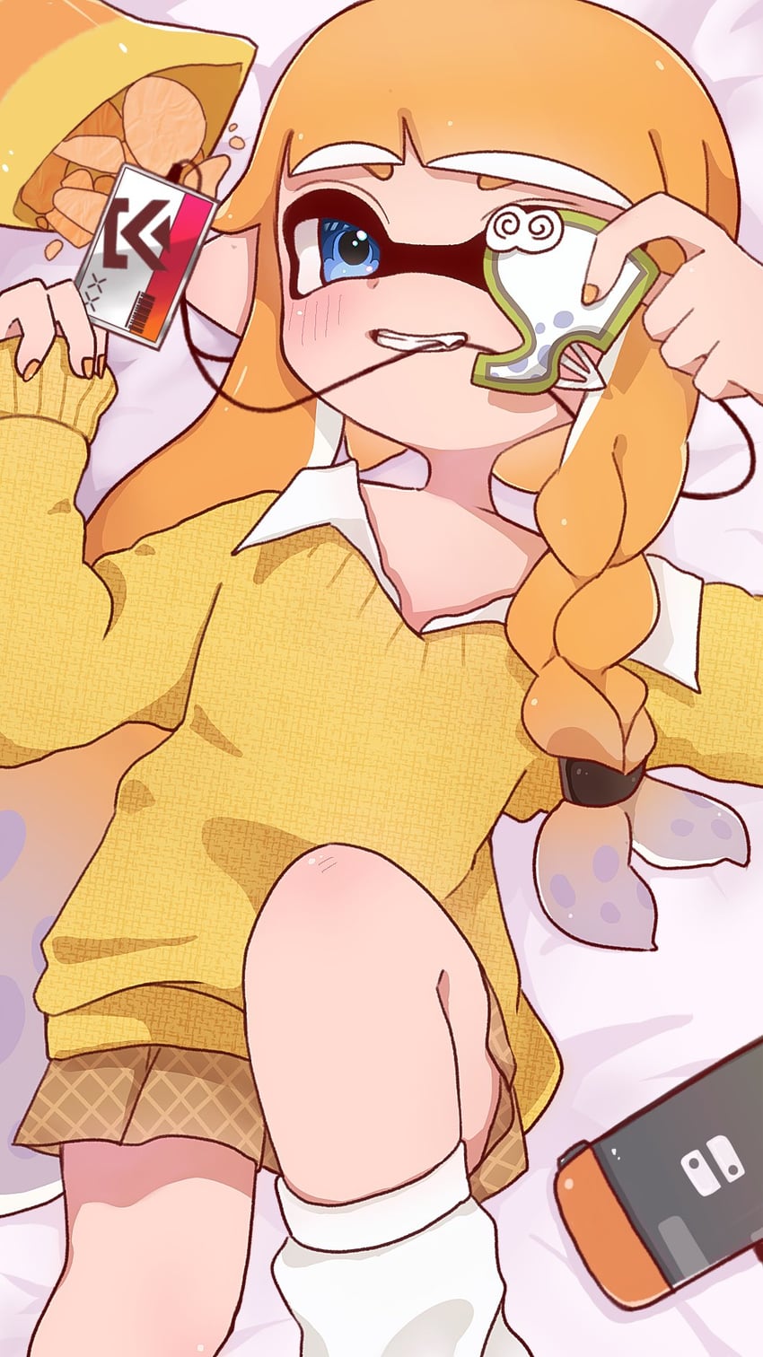 inkling player character and inkling girl (splatoon and 1 more) drawn by mg_oo_0928