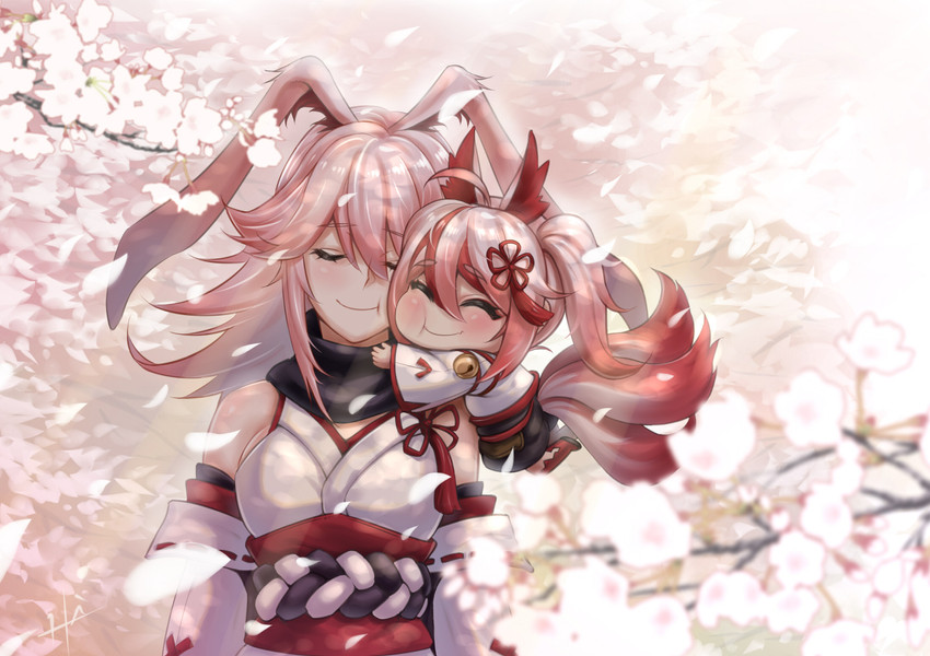 yae sakura, rin, and higokumaru (honkai and 1 more) drawn by high_lan
