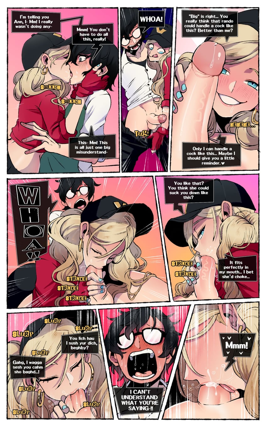 amamiya ren and takamaki anne (persona and 3 more) drawn by kinjero