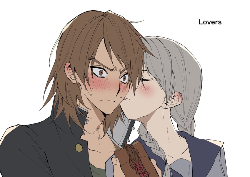 okino tsukasa and hijiyama takatoshi (juusan kihei bouei ken) drawn by kasukasugom1