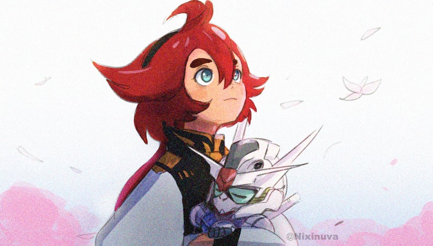 suletta mercury and gundam aerial (gundam and 2 more) drawn by xzeit