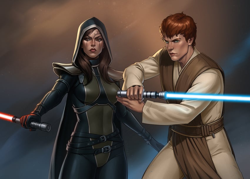 vestara khai and ben skywalker (star wars) drawn by birdyraider