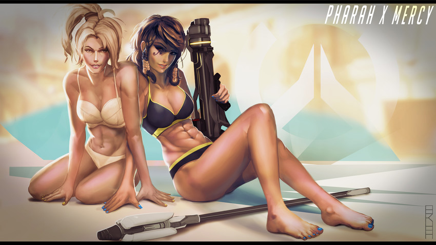 mercy and pharah (overwatch and 1 more) drawn by 4kh4