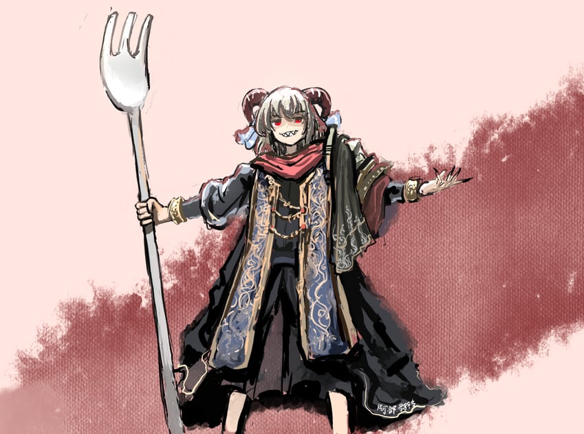 toutetsu yuuma and mohg lord of blood (touhou and 1 more) drawn by zhuxie1264852