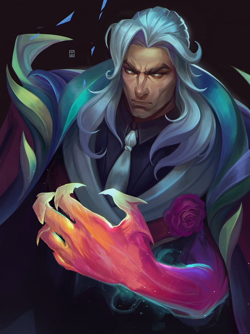 swain and crystal rose swain (league of legends) drawn by lizzart-zardonicz