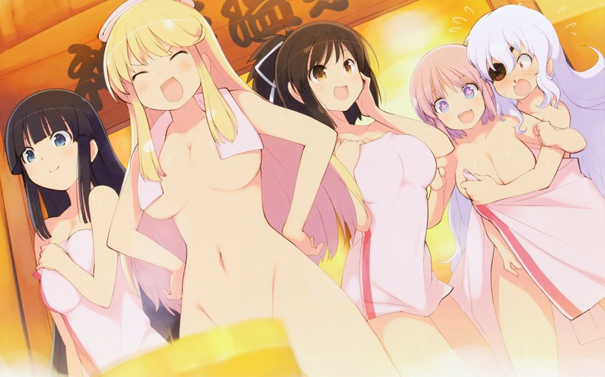 asuka, ikaruga, hibari, katsuragi, and yagyu (senran kagura and 1 more) drawn by yaegashi_nan