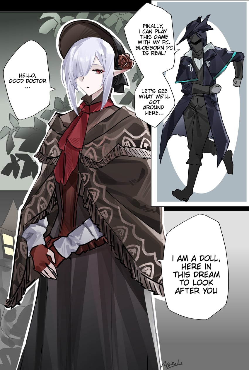 doctor, gladiia, and plain doll (arknights and 1 more) drawn by yazu_(zoddiacz)