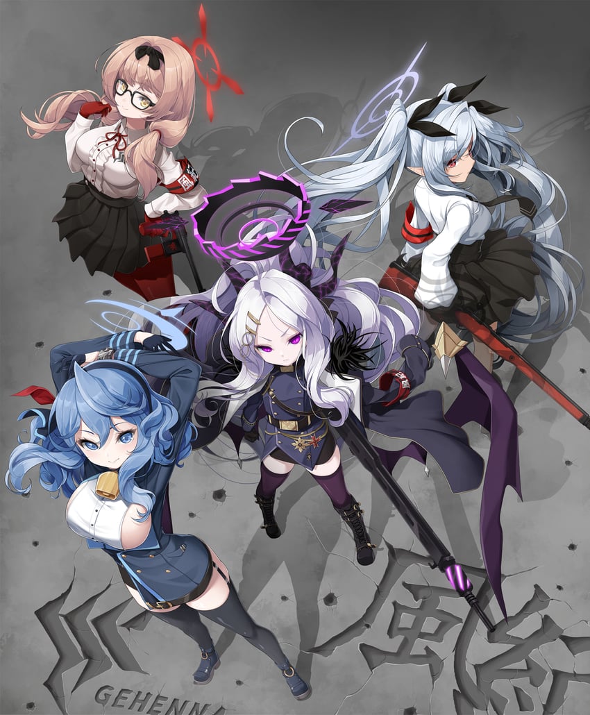 hina, ako, iori, and chinatsu (blue archive) drawn by koflif