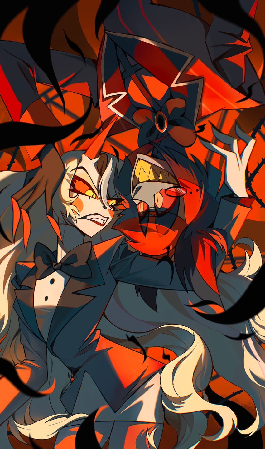charlie morningstar and alastor (hazbin hotel) drawn by xixixixi1037