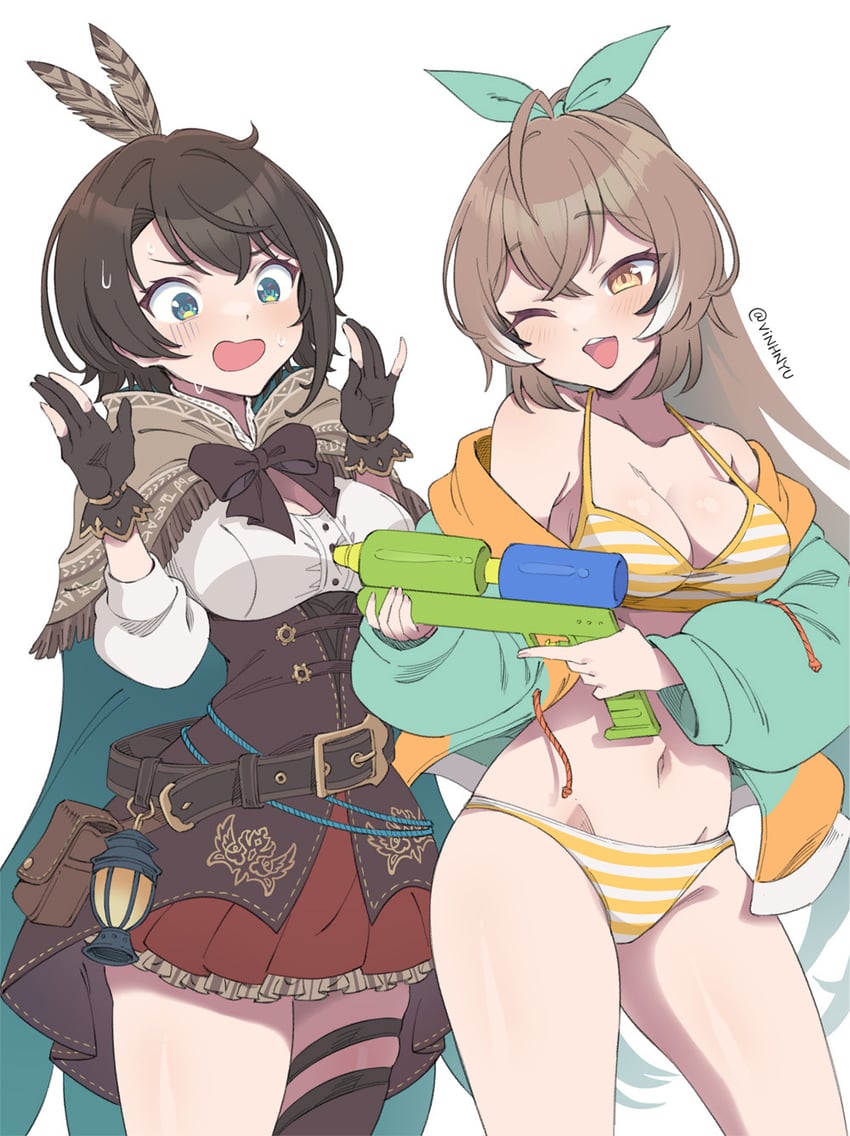 nanashi mumei and oozora subaru (hololive and 1 more) drawn by vinhnyu