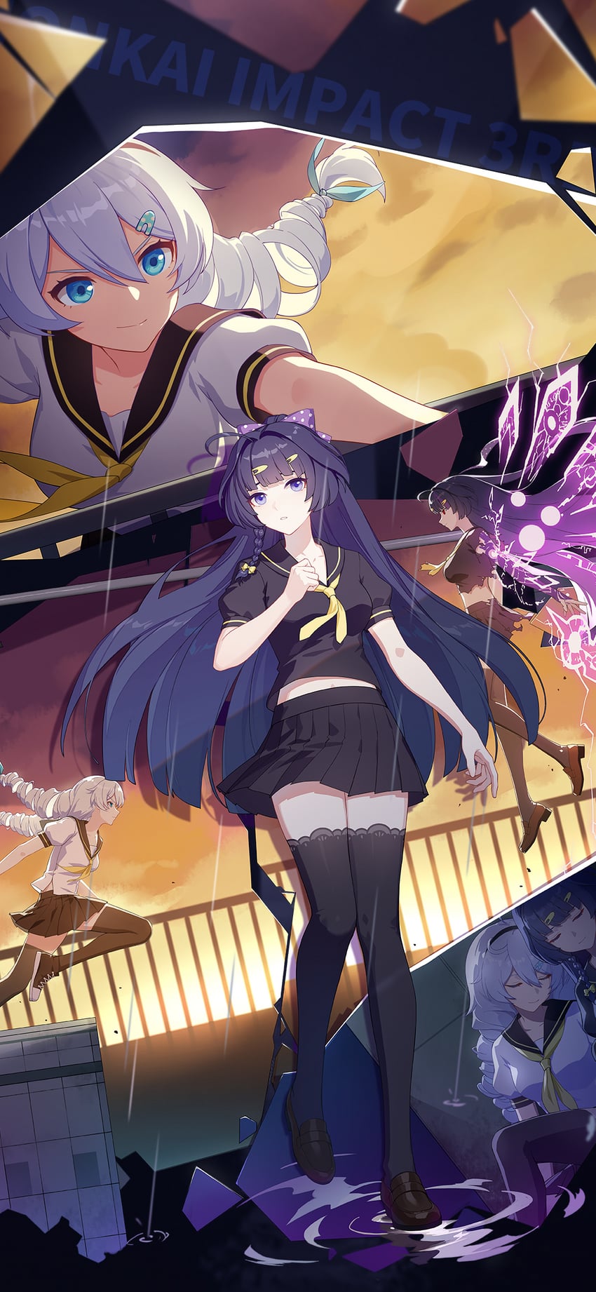 kiana kaslana and raiden mei (honkai and 1 more)