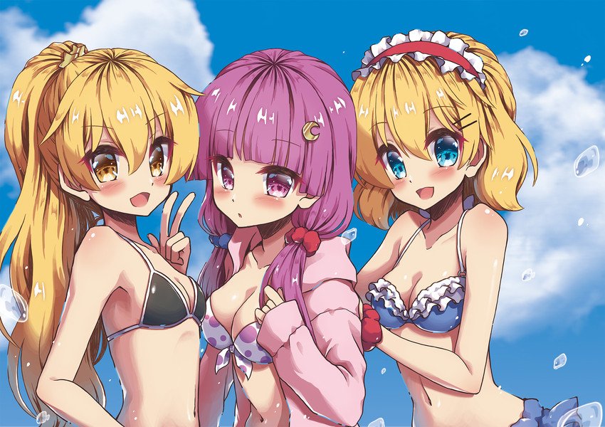 kirisame marisa, alice margatroid, and patchouli knowledge (touhou) drawn by beni_kurage