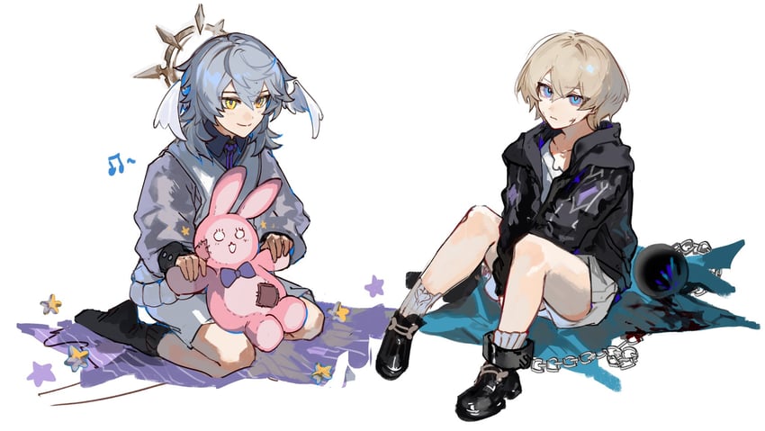 aventurine, sunday, and kakavasha (honkai and 1 more) drawn by dichlorvos